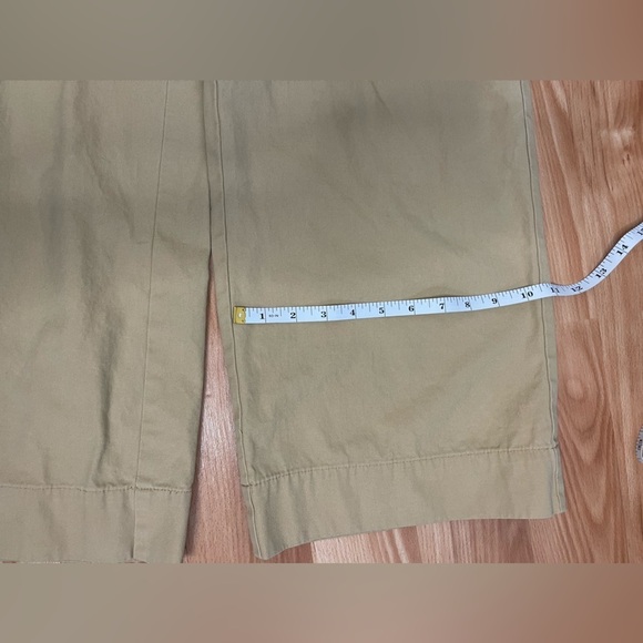 Who What Wear High Waist Wide Leg Belted Khaki Tan Cotton Pants - Size 2 - Picture 8 of 11